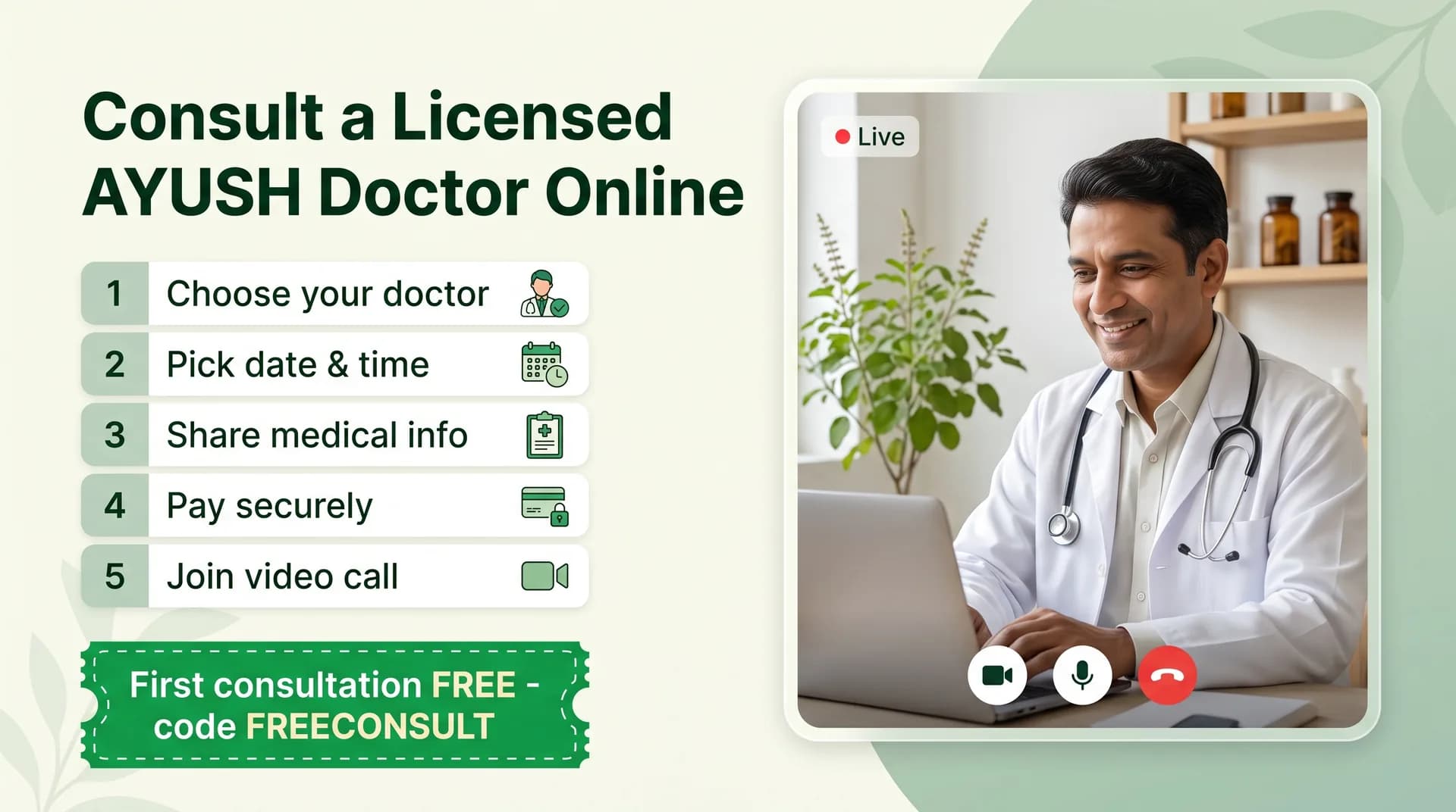 Consult a licensed AYUSH doctor online