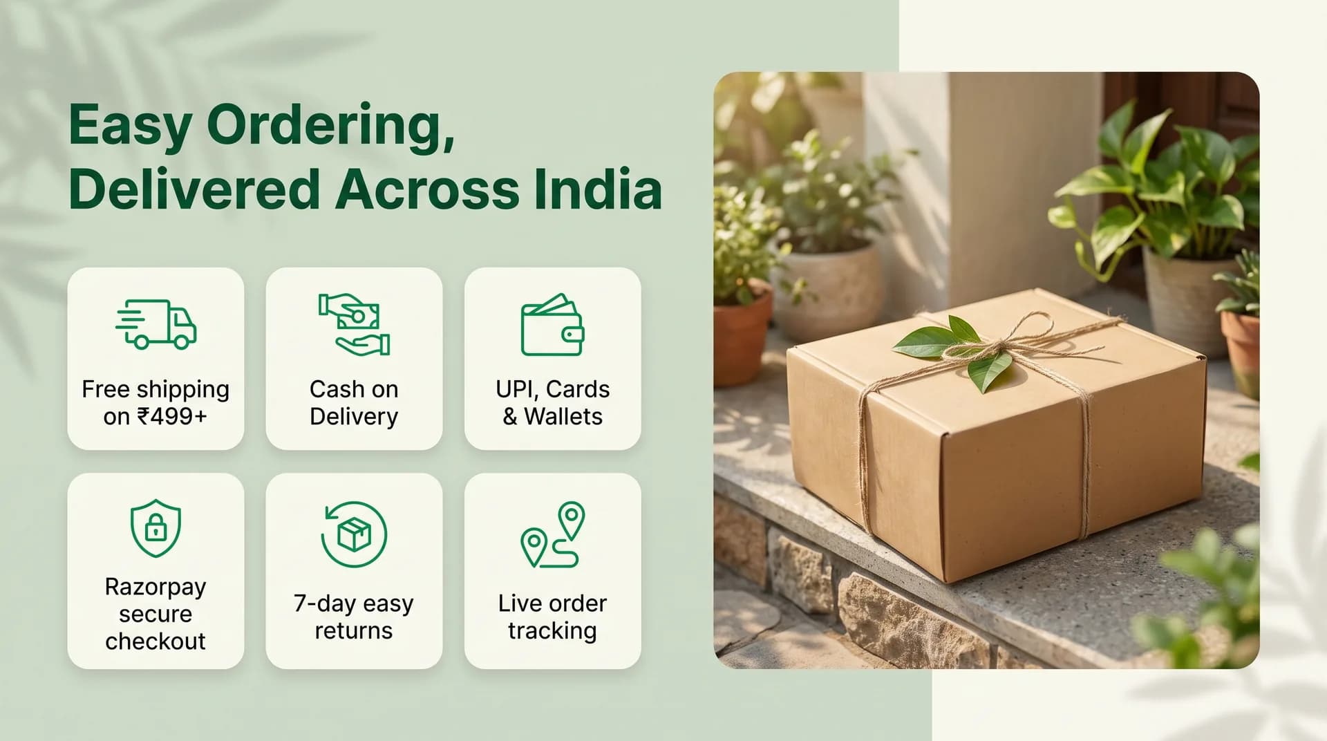 Easy ordering, delivered across India