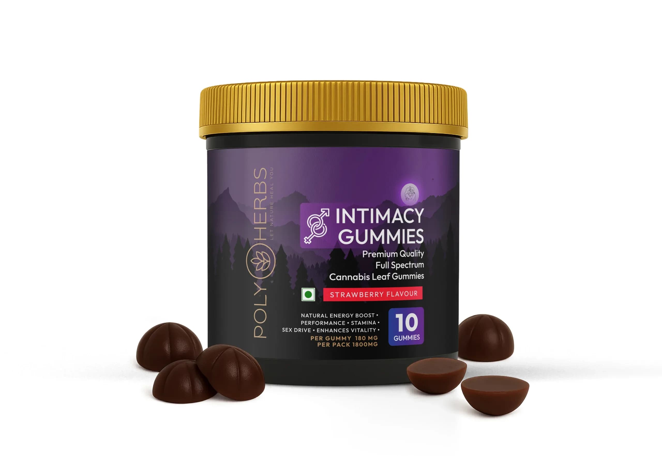 Polyherbs Intimacy CBD Gummies 200mg Per Gummy