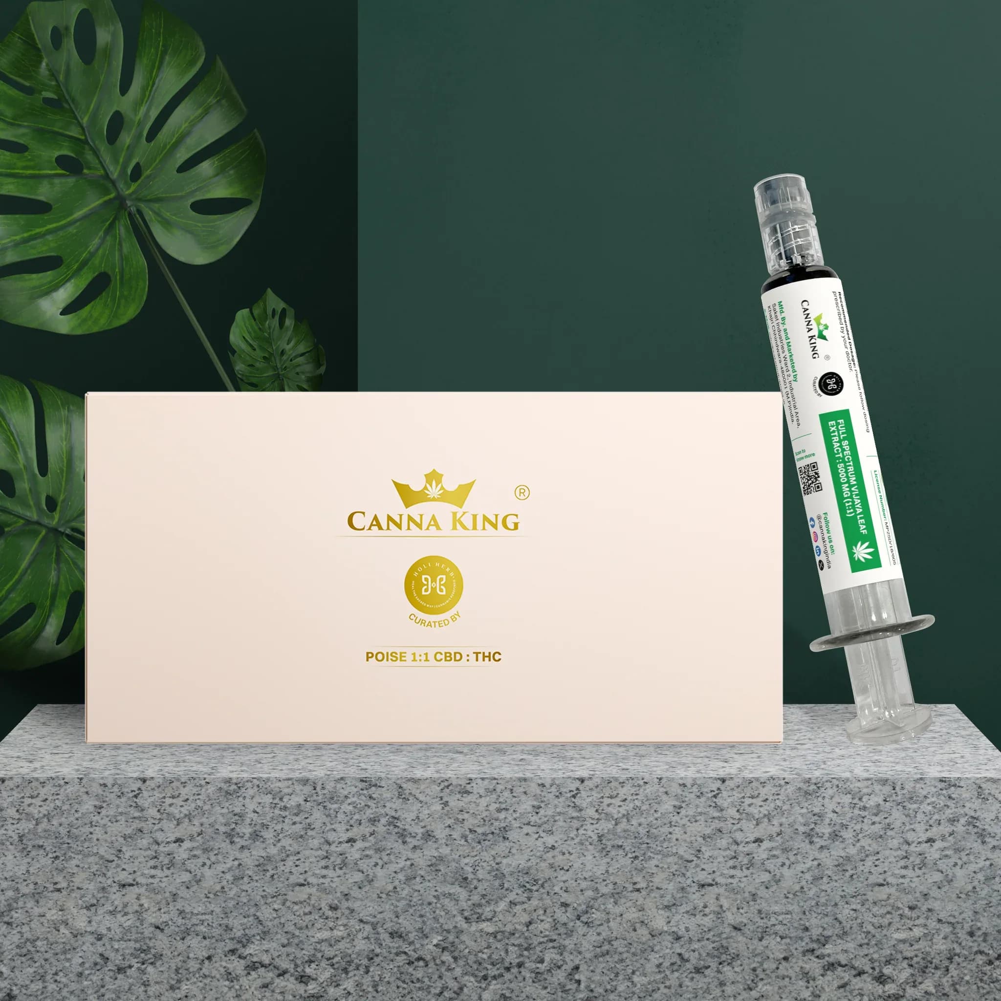 Cannaking Full Spectrum Vijaya (Hemp) Extract, 5000 mg, 1:1 CBD: THC - POISE