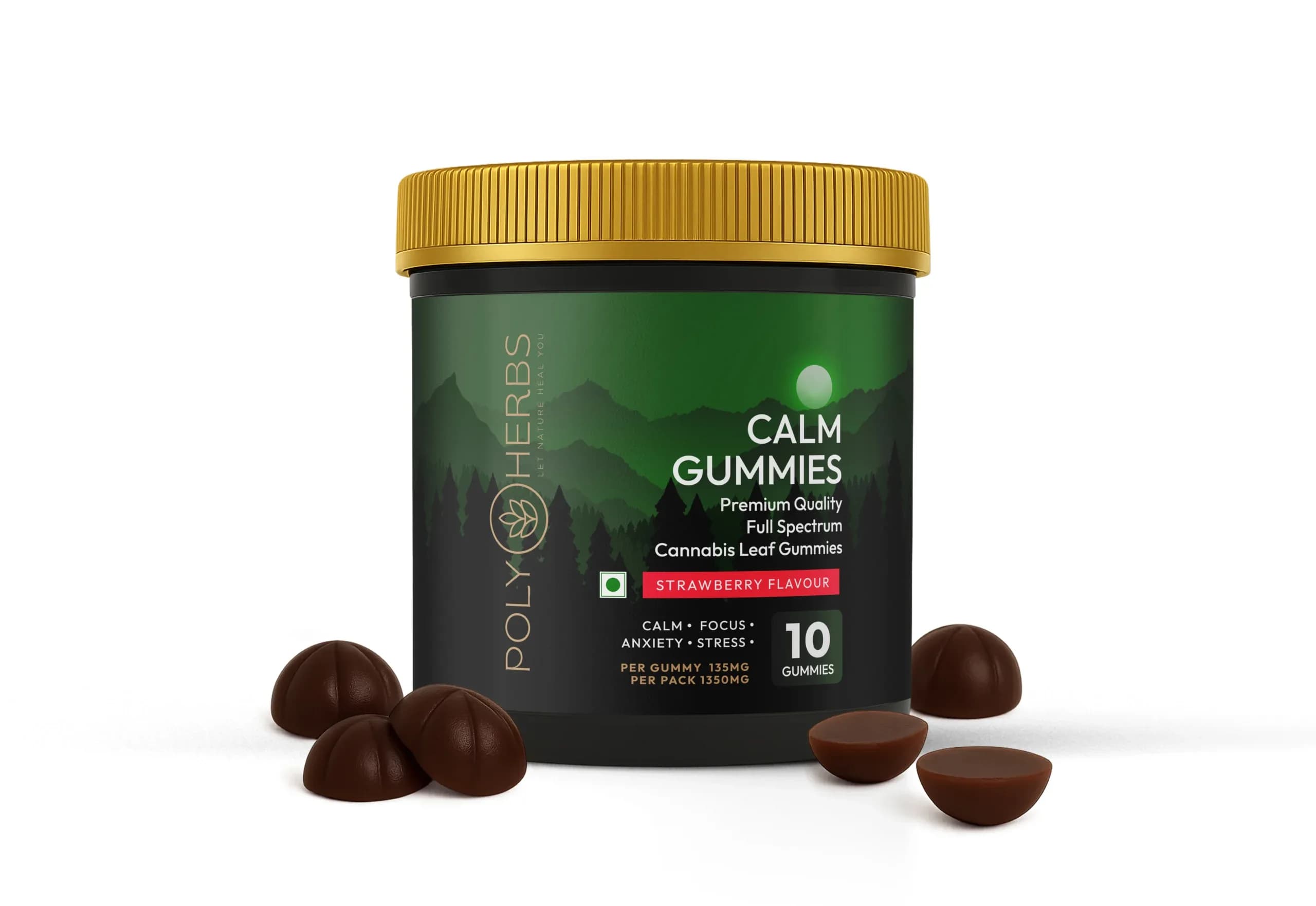 Polyherbs CALM CBD Gummies 135mg Per Gummy